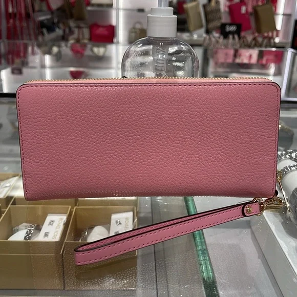 MICHAEL KORS JST 
Leather Continental Wristlet Phone Case Wallet 
Carnation 
NWT - Picture 7 of 16